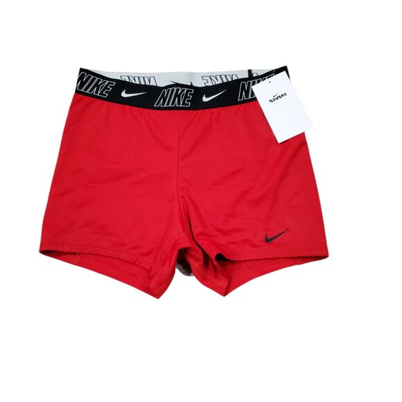 Nike Swim Fusion Logo Tape 3" Kickshort Red NESSD187-614 Women’s Size Small - Picture 1 of 6